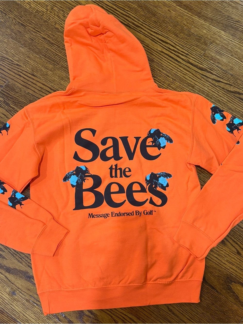 Golf Wang Save the Bees Orange Hoodie with 'Save the Bees' Graphic